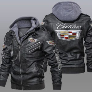 Cadillac Black Brown Leather Jacket LIZ037
