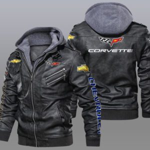 Chevrolet Corvette Black Brown Leather Jacket LIZ023