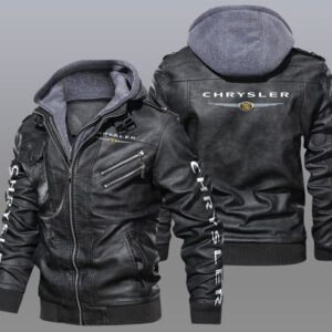 Chrysler Black Brown Leather Jacket LIZ029