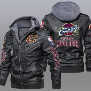 Cleveland Cavaliers Black Brown Leather Jacket LIZ165