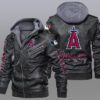Los Angeles Angels Black Brown Leather Jacket LIZ182