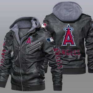 Los Angeles Angels Black Brown Leather Jacket LIZ182