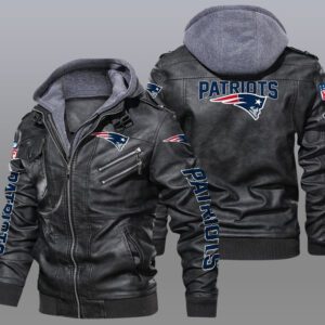 New England Patriots Black Brown Leather Jacket LIZ198