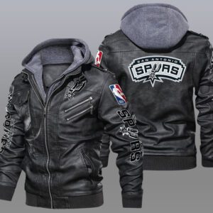 San Antonio Spurs Black Brown Leather Jacket LIZ144