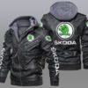 Skoda Black Brown Leather Jacket LIZ039