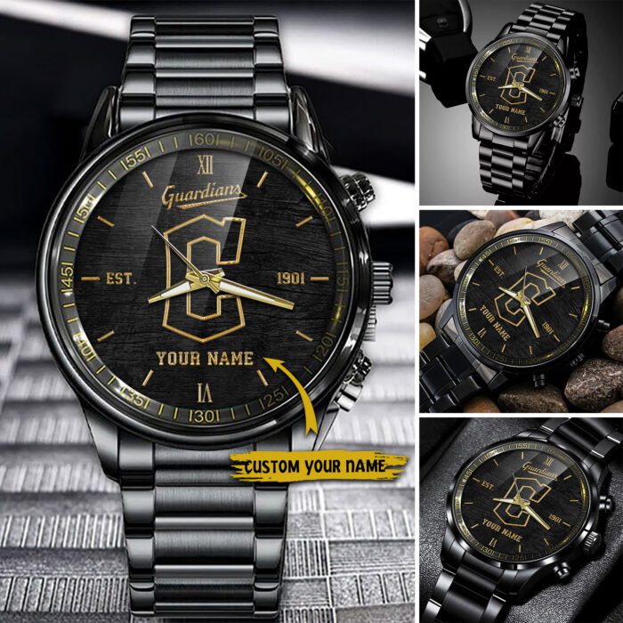 Cleveland Guardians MLB Black Fashion Sport Watch Custom Your Name BW1801