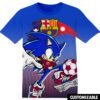 Football FC Barcelona Sonic the Hedgehog Unisex 3D T-Shirt