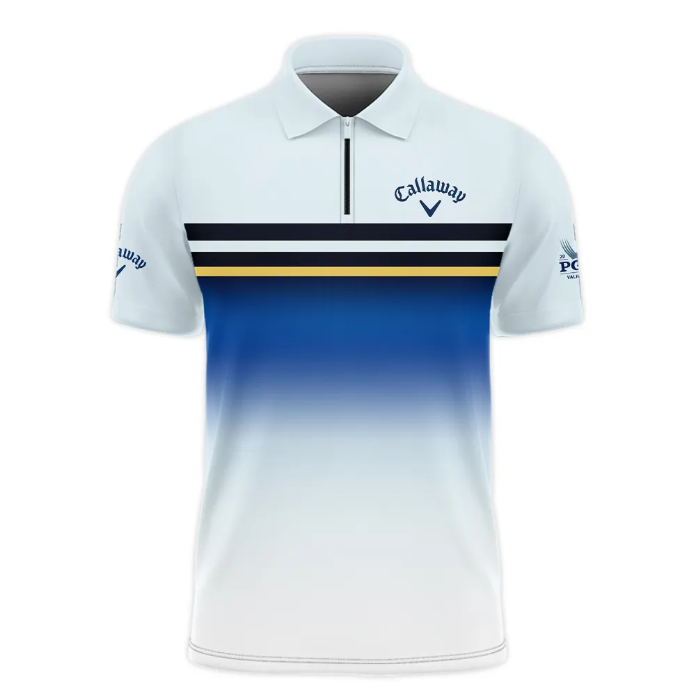Golf 2024 PGA Championship Callaway Zipper Polo Shirt Sports Light Blue Black Stripe ZPL1940