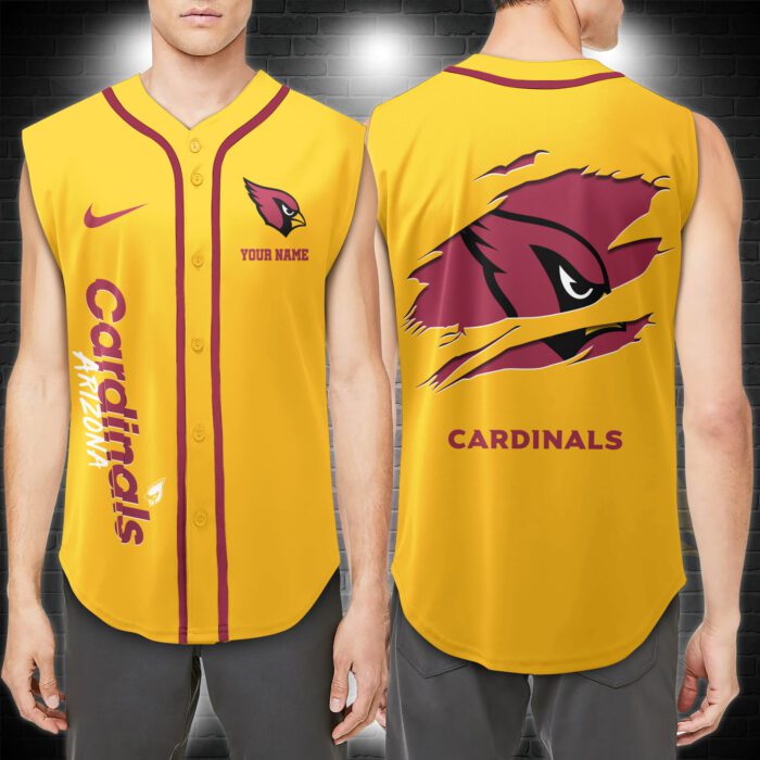 Arizona Cardinals NFL Personalized Baseball Tank Tops Sleeveless Jersey