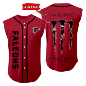 Atlanta Falcons Sleeveless Baseball Jersey Tank Top Custom Name BBTJ1035