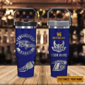 Baltimore Ravens NFL Football Personalized Stanley IceFlow Flip Straw Tumbler 30Oz
