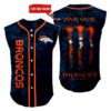 Denver Broncos Camo Sleeveless Baseball Jersey Tank Top Custom Name BBTJ1074