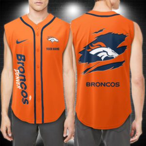 Denver Broncos NFL Personalized Baseball Tank Tops Sleeveless Jersey