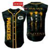 Green Bay Packers Camo Sleeveless Baseball Jersey Tank Top Custom Name BBTJ1076