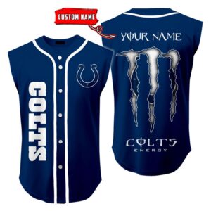 Indianapolis Colts Sleeveless Baseball Jersey Tank Top Custom Name BBTJ1046