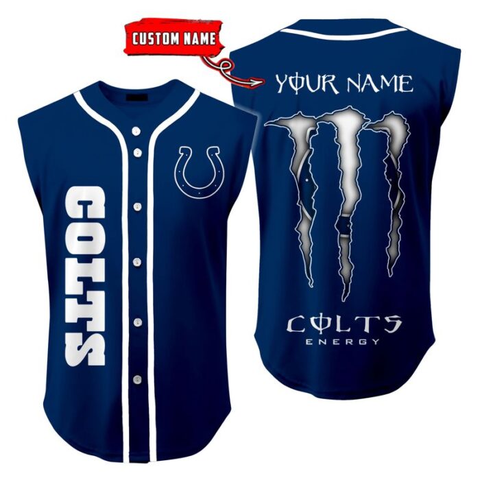 Indianapolis Colts Sleeveless Baseball Jersey Tank Top Custom Name BBTJ1046