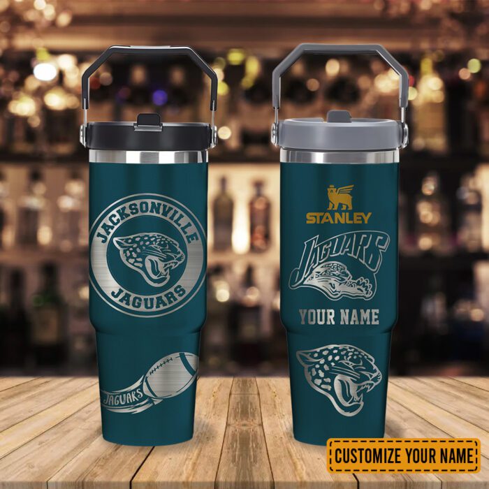 Jacksonville Jaguars NFL Football Personalized Stanley IceFlow Flip Straw Tumbler 30Oz