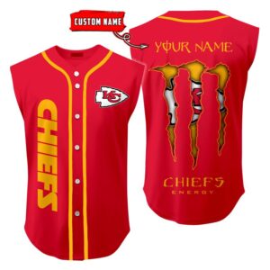 Kansas City Chiefs Sleeveless Baseball Jersey Tank Top Custom Name BBTJ1051