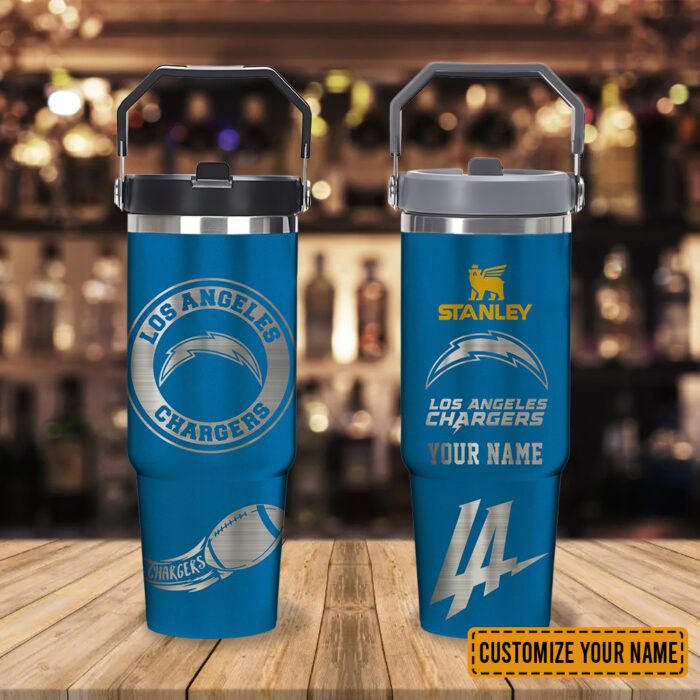 Los Angeles Chargers NFL Football Personalized Stanley IceFlow Flip Straw Tumbler 30Oz
