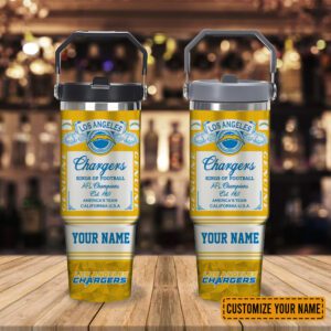 Los Angeles Chargers NFL Kings of Football Personalized Stanley IceFlow Flip Straw Tumbler 30Oz