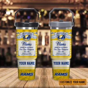 Los Angeles Rams NFL Kings of Football Personalized Stanley IceFlow Flip Straw Tumbler 30Oz