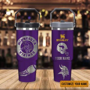 Minnesota Vikings NFL Football Personalized Stanley IceFlow Flip Straw Tumbler 30Oz