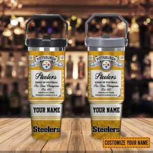 Pittsburgh Steelers NFL Kings of Football Personalized Stanley IceFlow Flip Straw Tumbler 30Oz