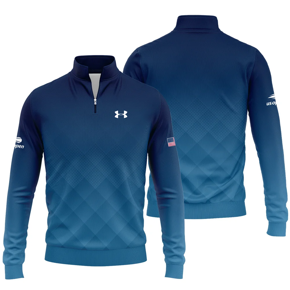 Under Armour Blue Abstract Background US Open Tennis Champions Quarter-Zip Jacket