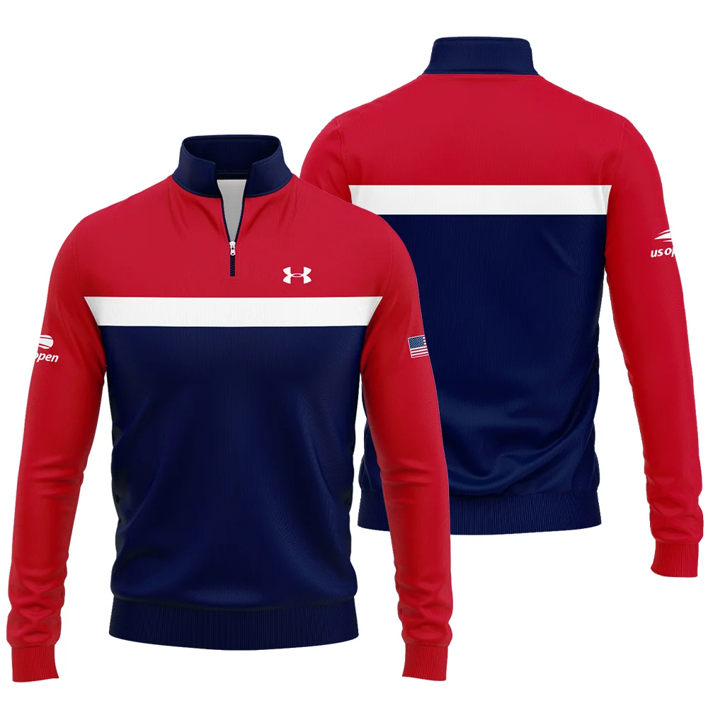 Under Armour Blue Red White Background US Open Tennis Champions Quarter-Zip Jacket