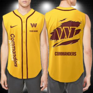 Washington Commanders NFL Personalized Baseball Tank Tops Sleeveless Jersey