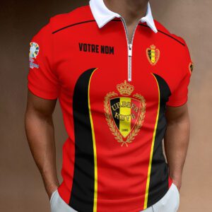 Belgium National Football Team Euro 2024 Zipper Polo Shirt
