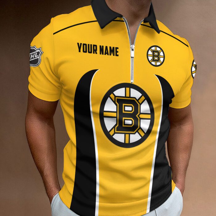 Boston Bruins Zipper Polo Shirt