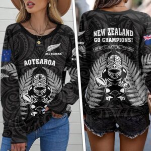 New Zealand x Rugby World Cup Round Neck Raglan Sleeve Sweatshirt GRS1083