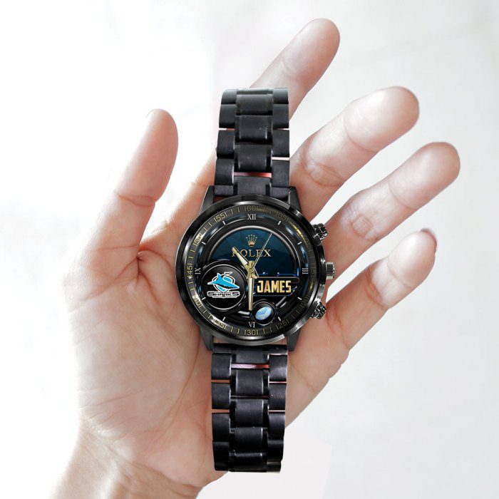 Personalized-Cronulla-Sutherland-Sharks-x-Rolex-Black-Stainless-Steel-Watch-GSW1324-3