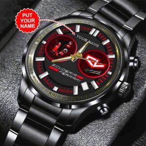 Personalized Scuderia Ferrari x Charles Leclerc Black Stainless Steel Watch GSW1026