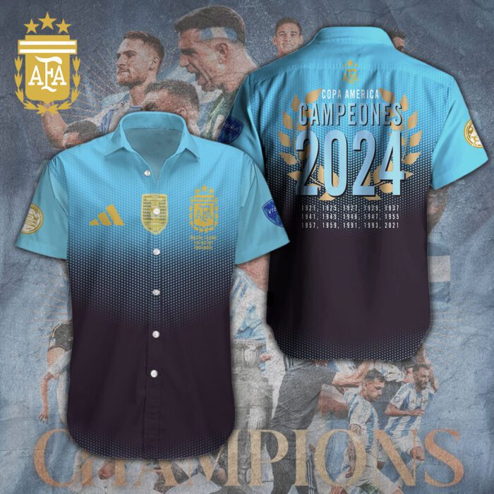 Argentina National Football Team Short Sleeve Dress Shirt GUD1202