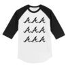 Atlanta Braves Logo Grid 3/4 Black Sleeve Raglan Shirt
