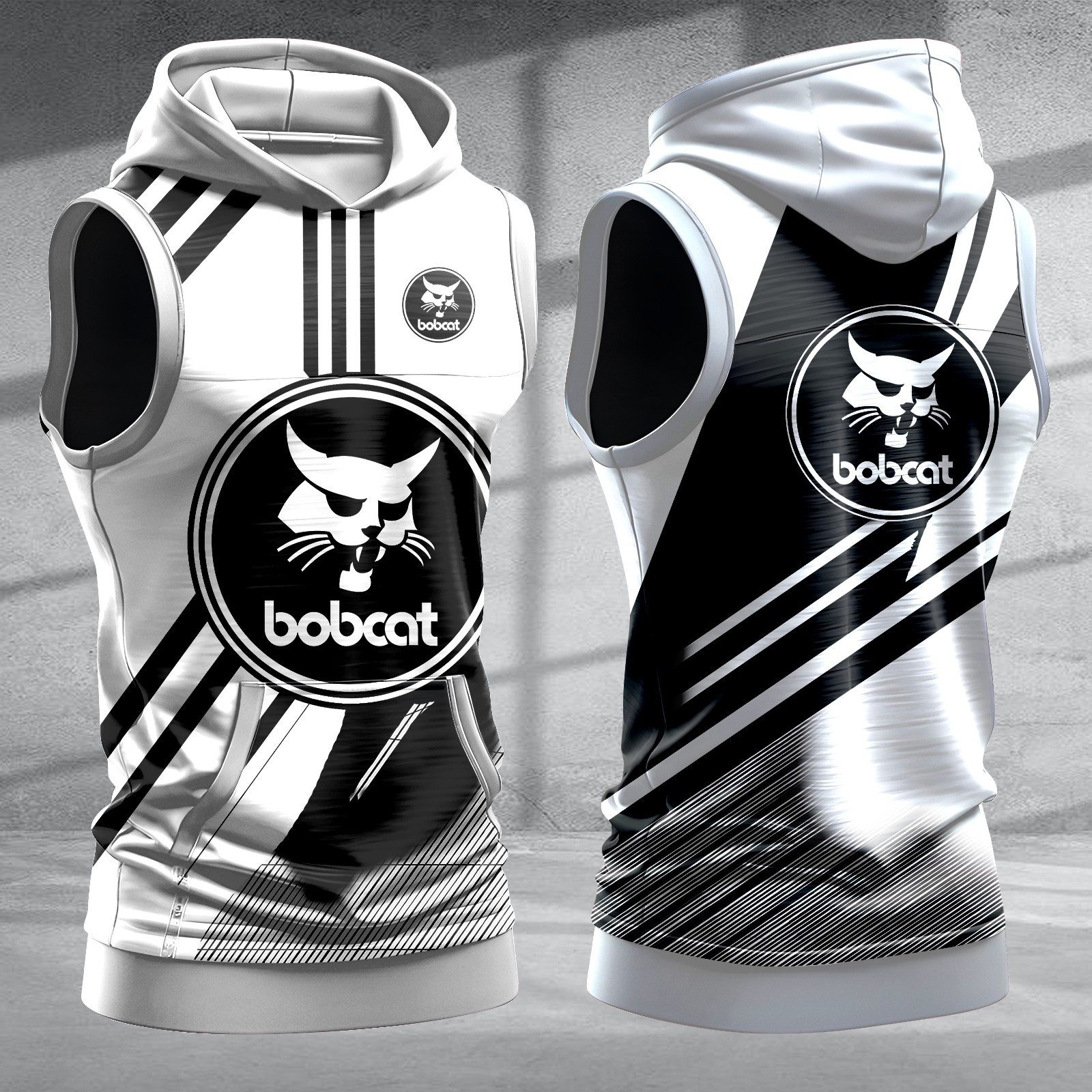 Bobcat-Men-Workout-Hoodie-Tank-Tops-WHT1422 Bobcat Men Workout Hoodie Tank Tops WHT1422