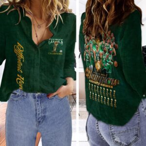 Boston Celtics Women Casual Shirt 3D Linen Shirt GWS1128