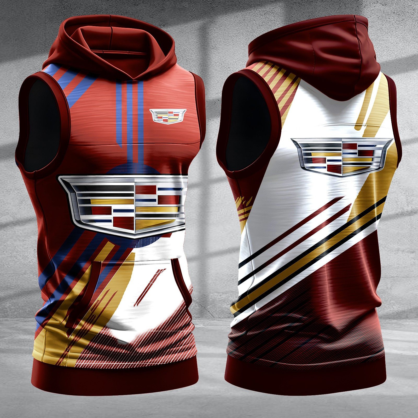 Cadillac-Men-Workout-Hoodie-Tank-Tops-WHT1392 Cadillac Men Workout Hoodie Tank Tops WHT1392