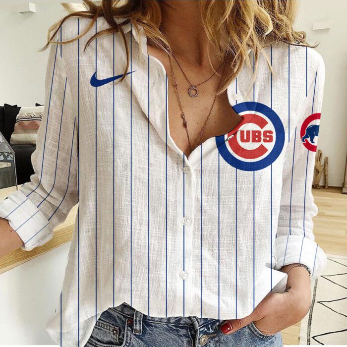 Chicago Cubs Women Casual Shirt Linen Shirt GWS1032
