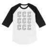 Cleveland Guardians Logo Grid 3/4 Black Sleeve Raglan Shirt