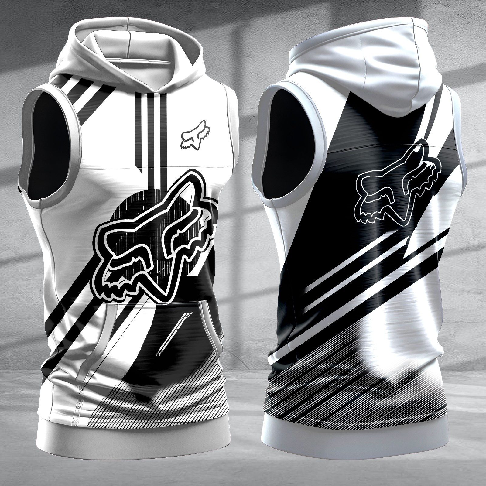Fox-Racing-Men-Workout-Hoodie-Tank-Tops-WHT1405 Fox Racing Men Workout Hoodie Tank Tops WHT1405