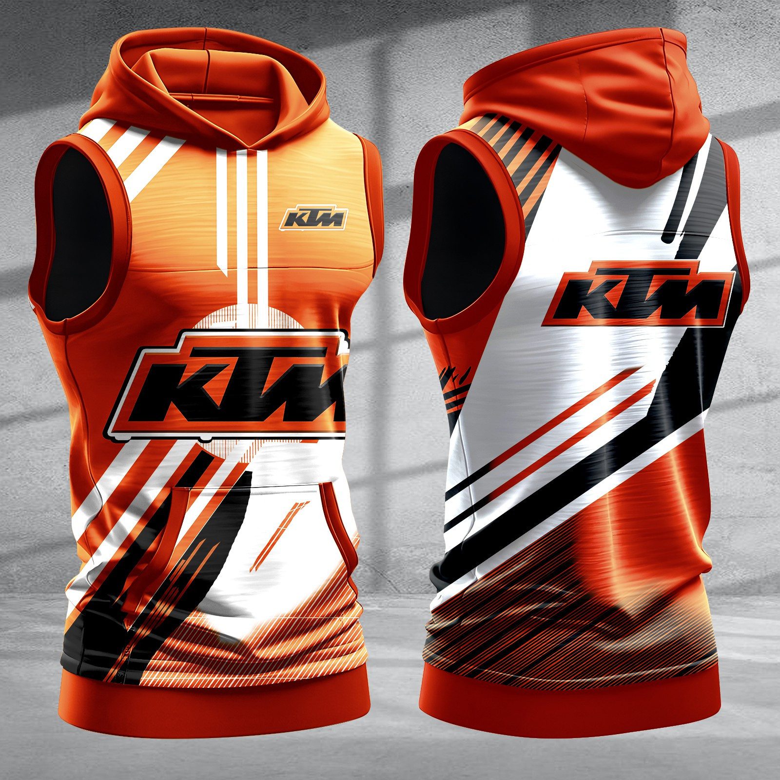 KTM-Racing-Men-Workout-Hoodie-Tank-Tops-WHT1419 KTM Racing Men Workout Hoodie Tank Tops WHT1419