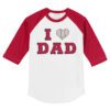 Los Angeles Angels I Love Dad 3/4 Red Sleeve Raglan Shirt
