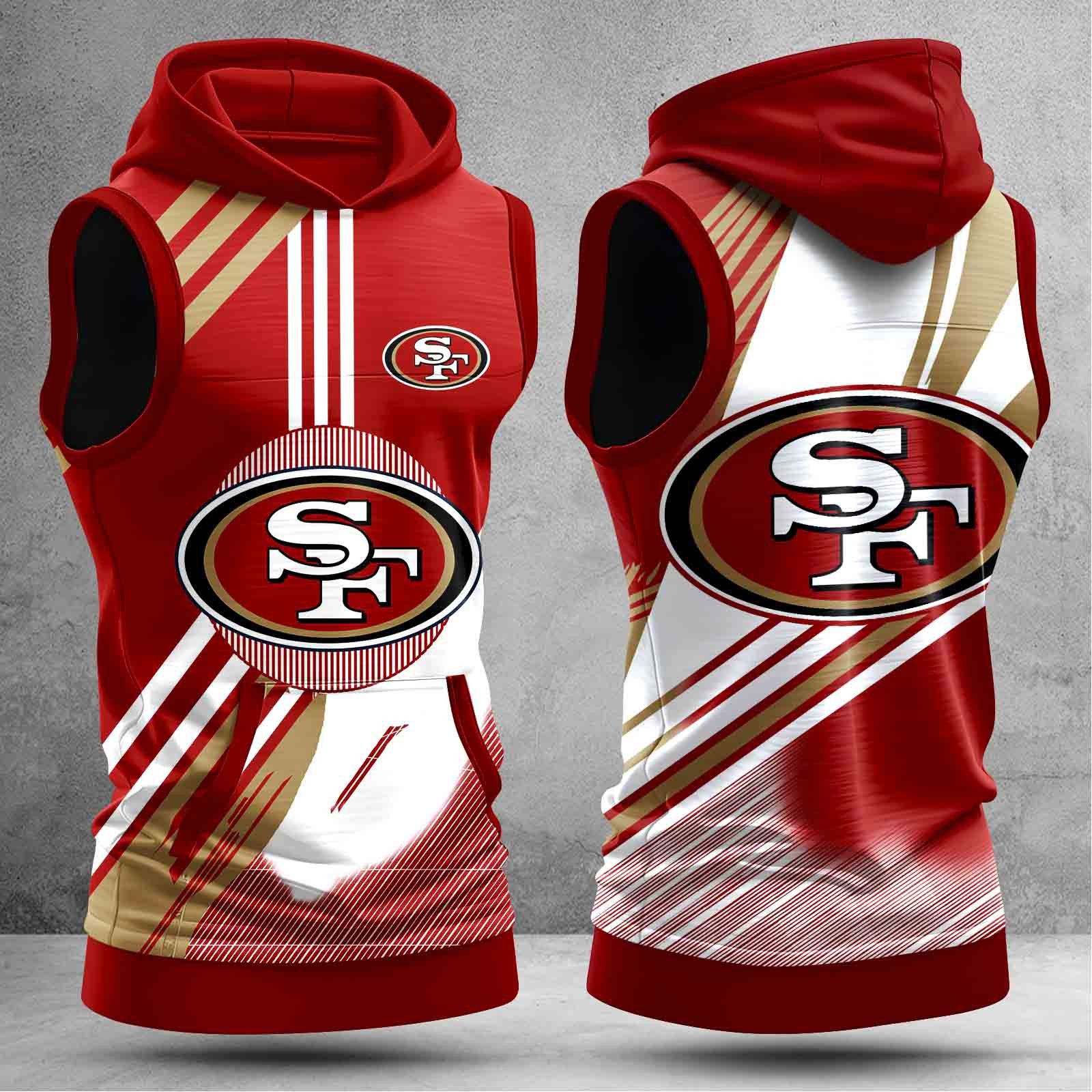 San-Francisco-49ers-Men-Workout-Hoodie-Tank-Tops-WHT1567 San Francisco 49ers Men Workout Hoodie Tank Tops WHT1567