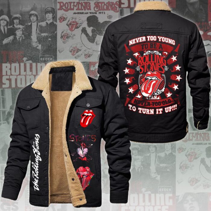 The Rolling Stones 2D Winter Fleece Jacket Cargo Jacket GUD1197