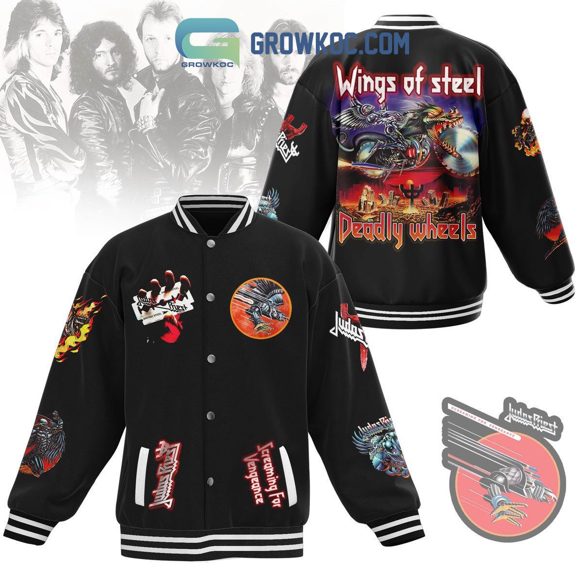 Judas-Priest-Screaming-For-Vengeance-Baseball-Jacket-GBJ1487 Judas Priest Screaming For Vengeance Baseball Jacket GBJ1487