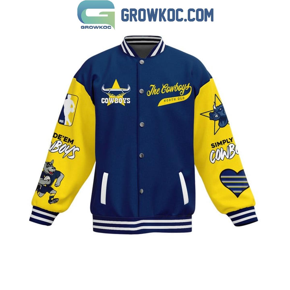 North Queensland Cowboys Let's Go Cowboys Fan Baseball Jacket