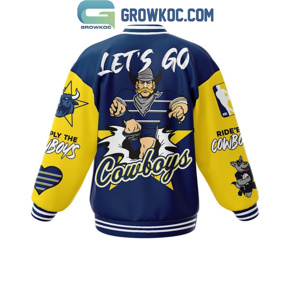 North Queensland Cowboys Let's Go Cowboys Fan Baseball Jacket